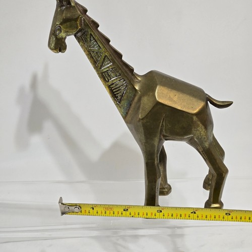 Vintage Dolbi Cashier Solid Brass GIRAFFE Sculpture 7" MCM Art Deco Brutalist - Picture 8 of 8