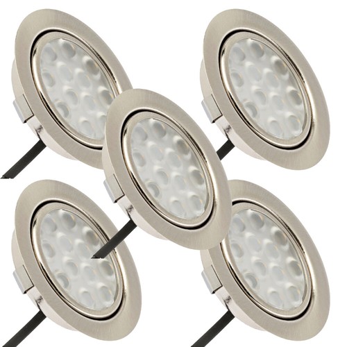 3W Flache LED Möbel-Einbauspots, 200lm, Edelstahl, (3200K) Warmweiß, Trafo dabei - Bild 17 von 22