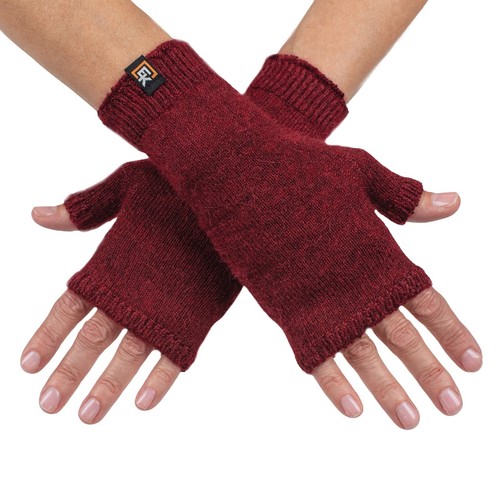 Alpaca Knit Fingerless Mittens - Super Soft Baby Alpaca - Made in the USA - Picture 3 of 80