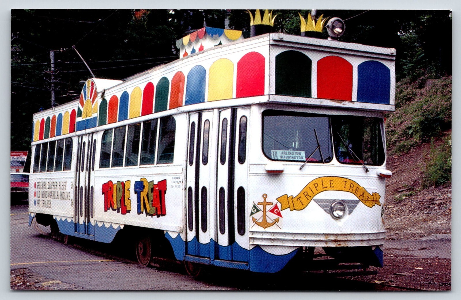 Pittsburg, PA, South Hills Junction, PCC Streetcar, The Triple Threat, Postcard