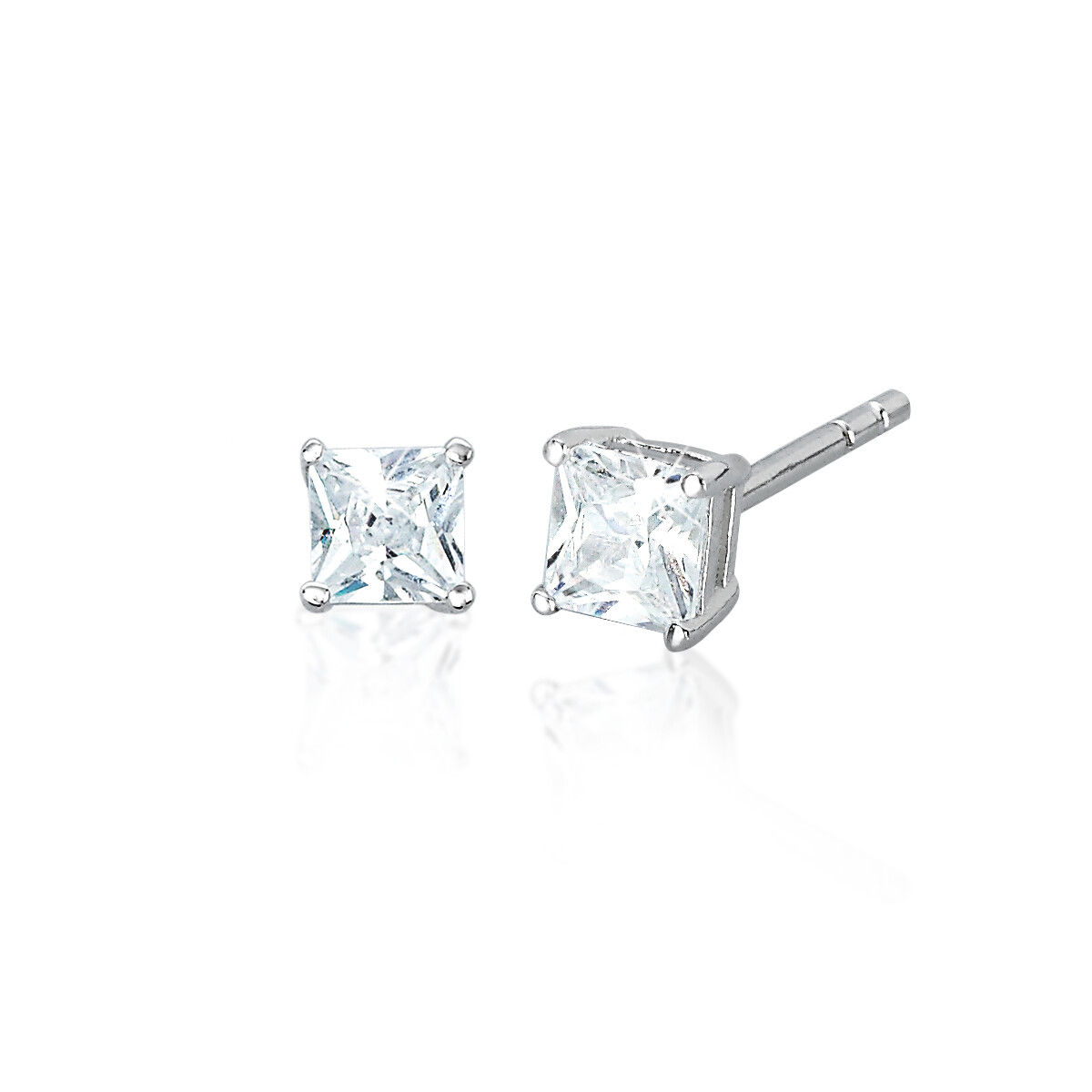 Boucles D'Oreilles Punto Luce MABINA Bijoux en Argent et Zircons Carrés 563024