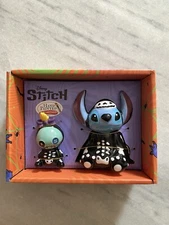 Disney Stitch & Scrump Halloween Skeleton Ceramic Salt and Pepper Shakers New