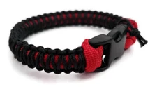 Paracord Bracelet 550 Imperial Red/Black Micro Cord U.S. Seller - Handmade 
