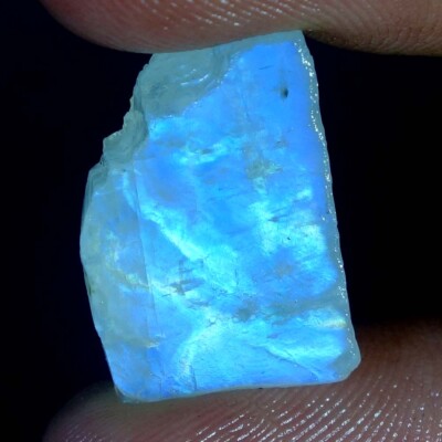 100% Natural Power Blue Fire Rainbow Moonstone Rough Slab Gemstone Material SD11