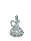 Vintage Small 5" Anchor Hocking Crystal Clear Glass Vinegar Oil Cruet w/Stopper