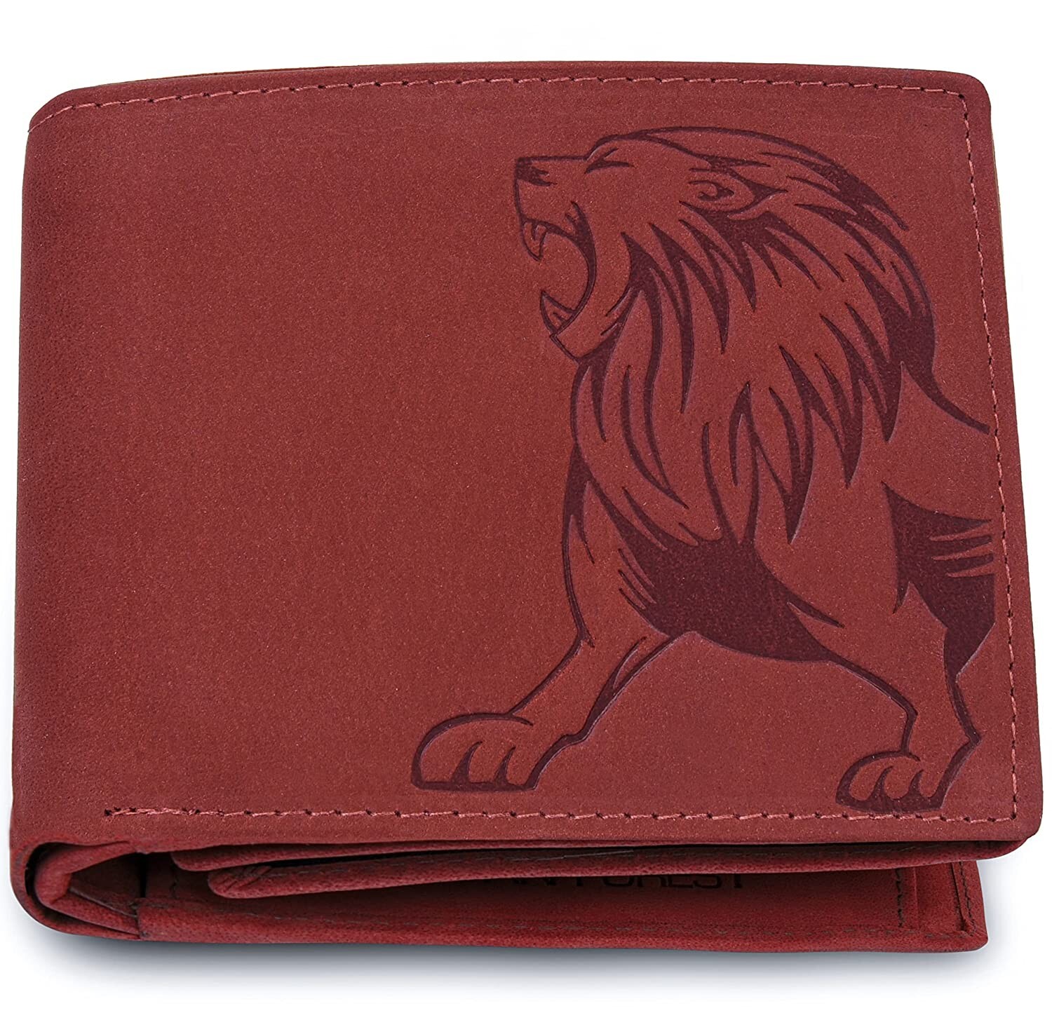 Vintage Red RFID Blocking Leather Bi-fold Men's Wallet