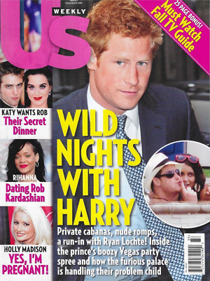 Us Weekly Magazine Prince Harry Robert Pattinson Katy Perry Rihanna 2012