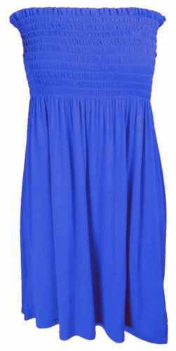 Ladies Sheering Boob Tube Gather Bandeau Ruched Top Summer Mini Dress Size 8-26 - Picture 5 of 28