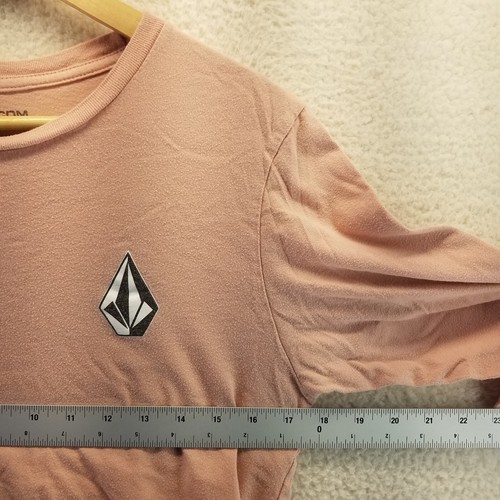 Volcom Logo Tee Shirt Mens Small S Long Sleeve Pullover Top Stretch 100% Cotton - Picture 2 of 6