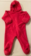 Vintage Cherry Tree Polartec 12-24 M Hooded & Attached Mittens Pink Fuchsia Suit