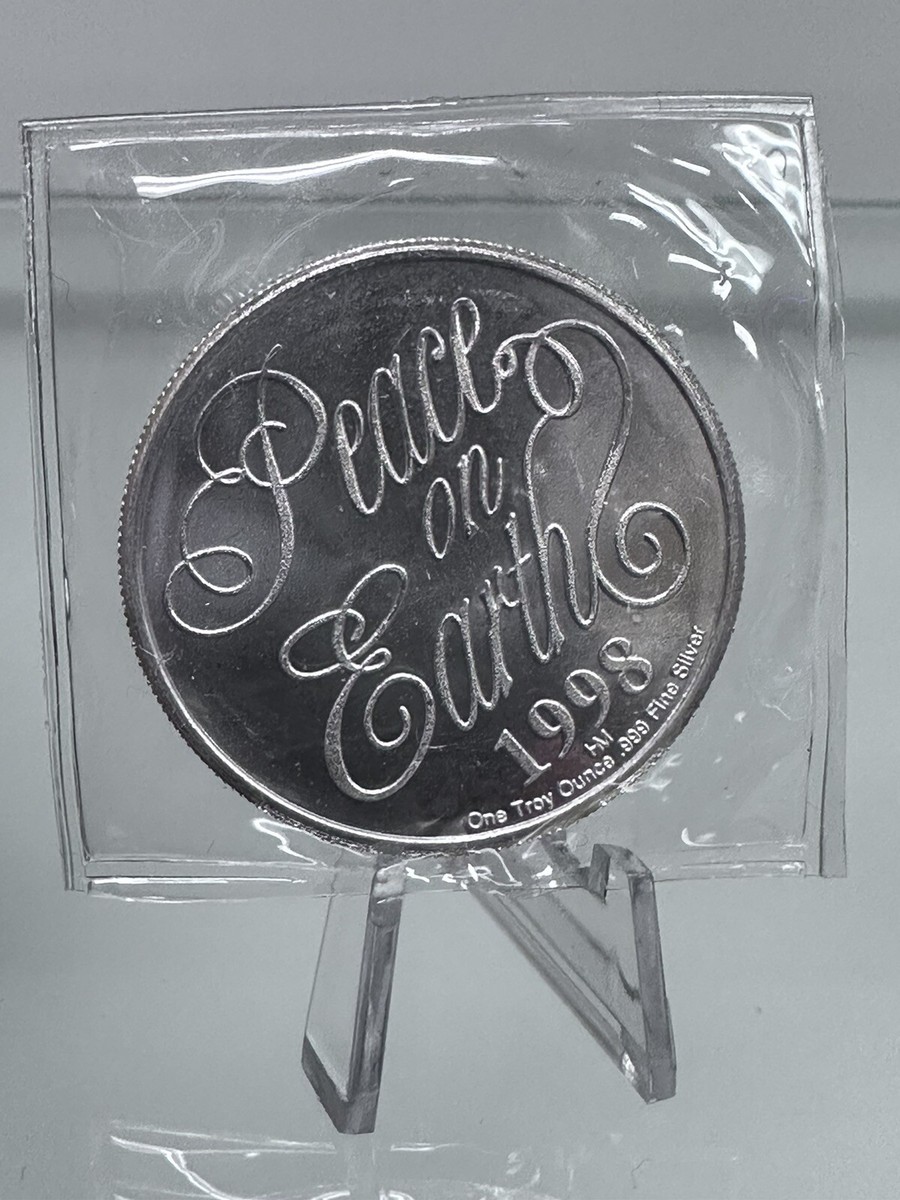 1998年 クリスマス サンタリース ホリデーチアー 純銀 1オンス  1998 RUDOLPH MERRY CHRISTMAS PEACE ON EARTH 1 TROY OZ .999 SILVER