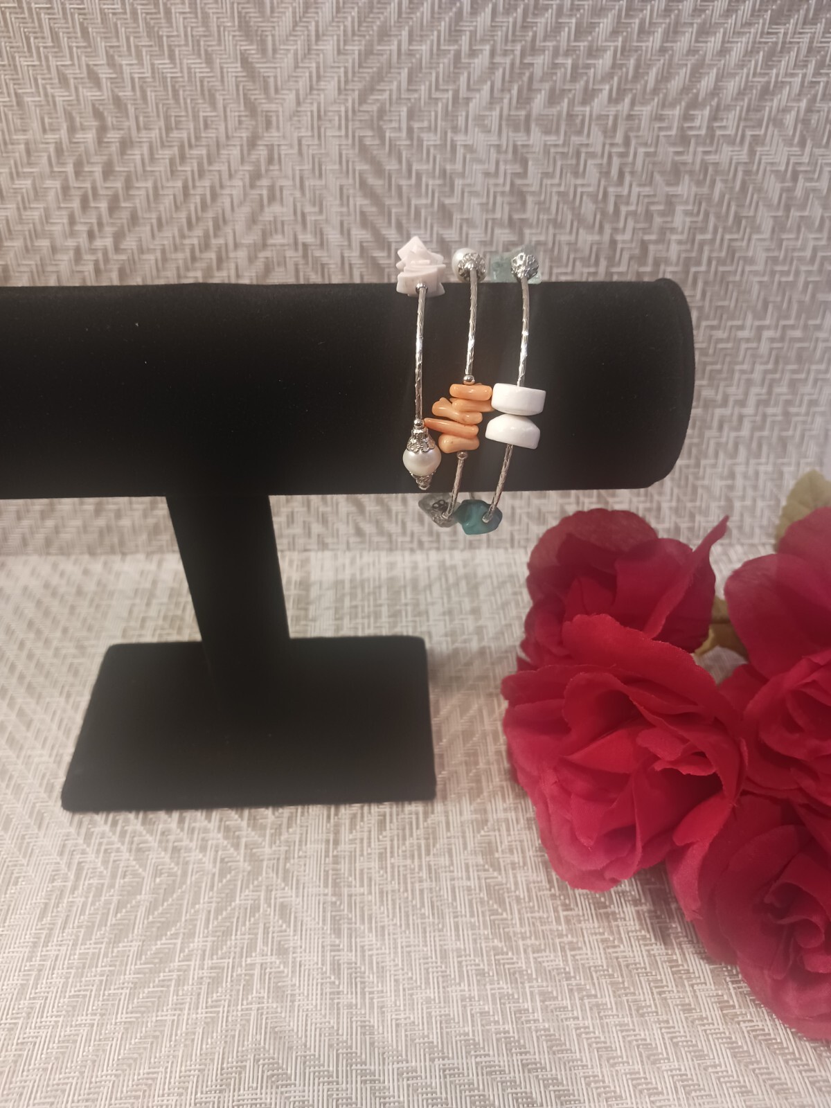 Ocean Inspired Twisted Memory Wire Bracelet Seash… - image 1