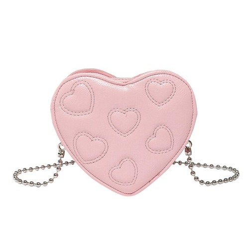 Trendy Love Heart Design Chain Strap Handbag Casual Daily Use PU Shoulder Purse - Picture 7 of 13