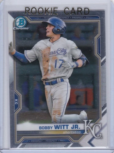 BOBBY WITT JR. ROOKIE CARD Kansas City Royals 2021 BOWMAN CHROME PROSPECT RC!
