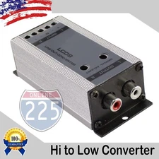 High to Low Output Converter w Gain Control 2-Channel Speaker Wire to RCA Output