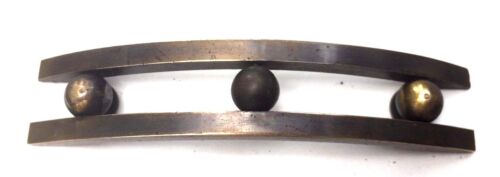 Brass Antique Hardware MCM Art Deco Cabinet Handle Drawer Pull 2 3/4" center - Picture 2 of 7