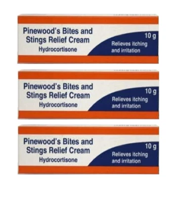 3 x Pinewood Hydrocortison Cream Bite & Sting Itch Relief 1% w/w