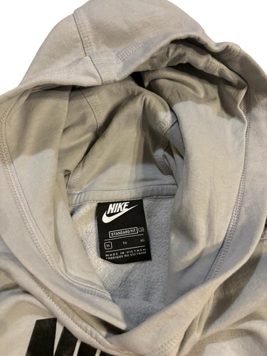 Nike Club Fleece Logo Hoodie Grey Black and Red Size XL Casual Sportswear - Picture 3 of 10