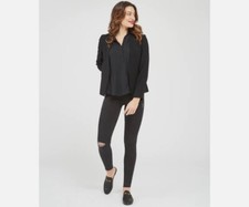 SPANX ANKLE SKINNY Distressed Black pull-on Jeans Jegging Size S NWT NEW 128
