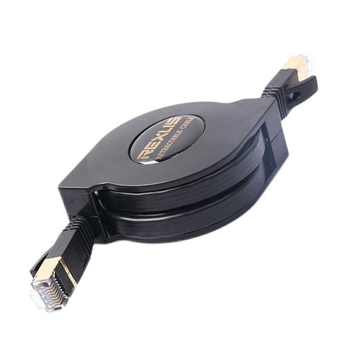 Cat.7 RJ 45 Flat Ethernet Network Cable Patch Retractable Internet Lan 2m LOVE