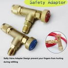 R410 R22 Refrigeration Charging Safety Adapter Ball Valve 1/4" M to 5/16" F