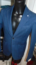 L.B.M. LUIGI BIANCHI TAILORING WINTER FUSTAGNA JACKET 48 510.00 POSTER. BLU