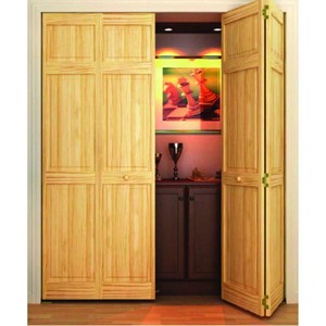 6 Panel Closet Bi-Fold Door Unfinished Wood Interior Solid Core 24 x 80