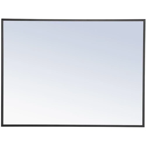 Elegant Decor Monet 32" x 24" Rectangle Metal Frame Mirror in Black - Picture 4 of 12