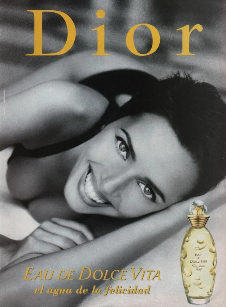 Publicité papier Parfum. Perfume ad. Dior Eau de Dolce Vita 1998