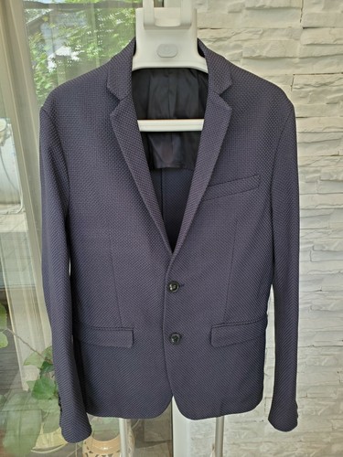 DAVID NAMAN zig-zag con trama micro check Blazer Sport Cappotto color navy  taglia 46 | eBay
