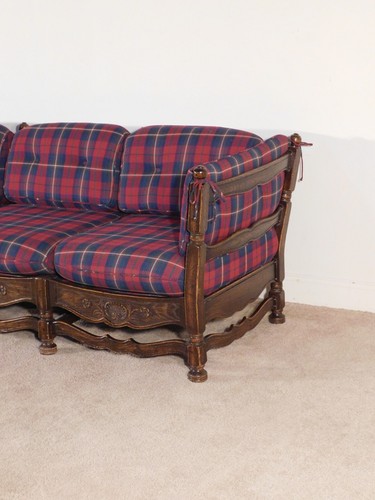 Antique French Dark Oak 1950s / 60s Shell Carved Sofa Daybed - Picture 12 of 19