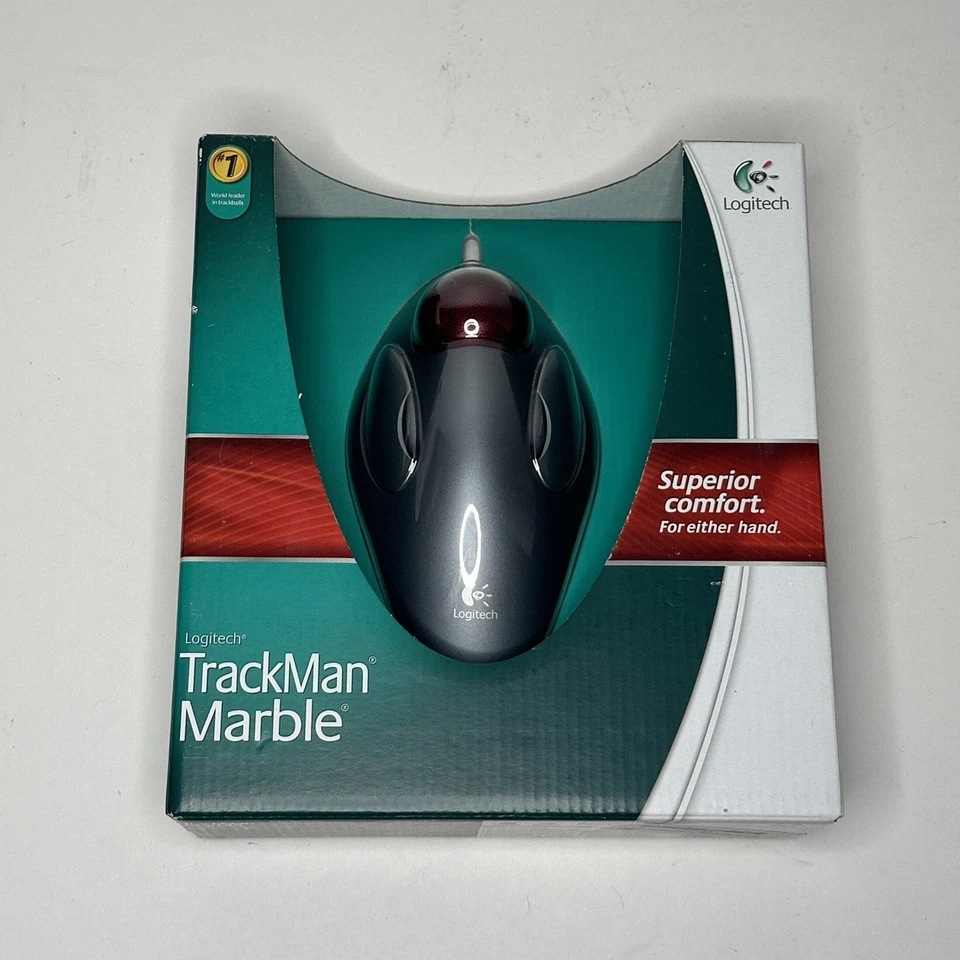 Logitech Trackman Marble Mouse T-BC21 Trackball 910-000806 New Open Box - Image 2 of 4