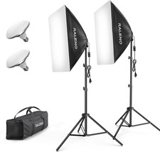 Softbox Lighting Kit, 20X28-Inch Softbox Photography Lighting with LED Bulbs 50W
