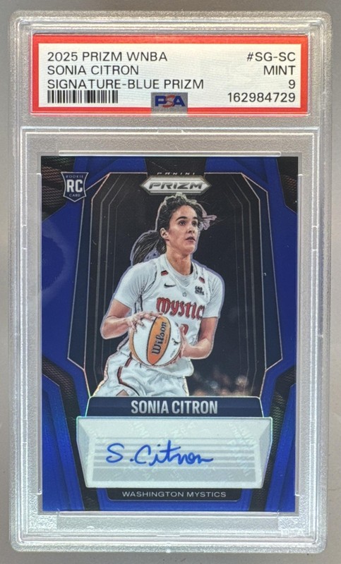 4729 Sonia Citron 2025 Panini WNBA Prizm #SG-SC Blue Auto /75 PSA 9