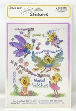 2-SHEETS SUZY'S ZOO 9792 "MAGICAL WISHES" IRIDESCENT STICKERS Vintage SEALED