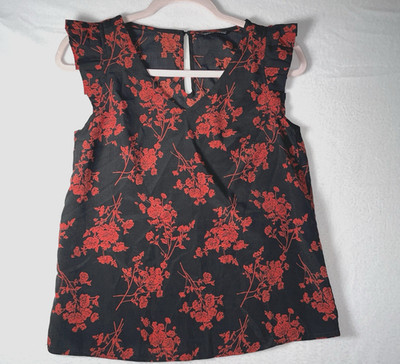 Y2K SHEIN Whimsigoth Dark Red Black XS Top Blouse Goth Grunge Vampire