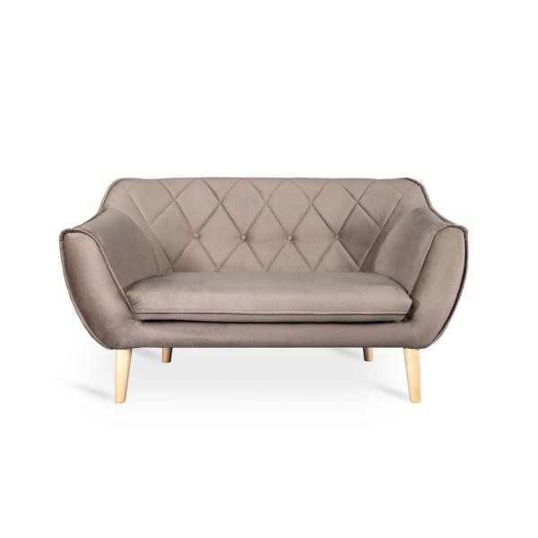 Sofa 2 Sitzer Braun Elegantes Modern Luxus Design Holz MöBel Polster Stoff Neu-image