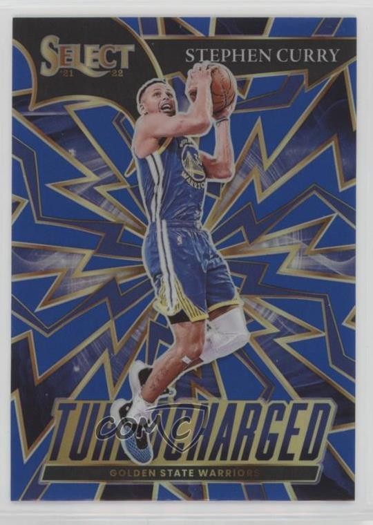 2021-22 Panini Select Turbocharged Blue Prizm Stephen Curry #3 2v5