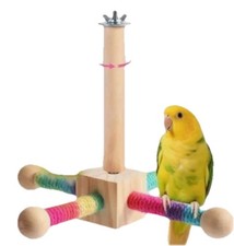 Bird Perch Toy 360 Spinning Perch for Parakeets, Small-Medium Parrots Cage Toy