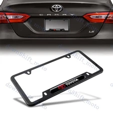 For 1PCS TOYOTA Black Stainless Steel Metal License Plate Frame New