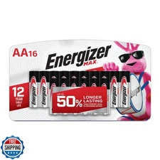 Energizer MAX AA Batteries (16 Pack), Double A Alkaline Batteries