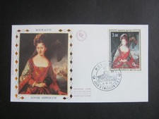 FDC MONACO ENVELOPPE SOIE  1er JOUR 1972 - TABLEAU PRINCESSE HIPPOLYTE DE MONACO