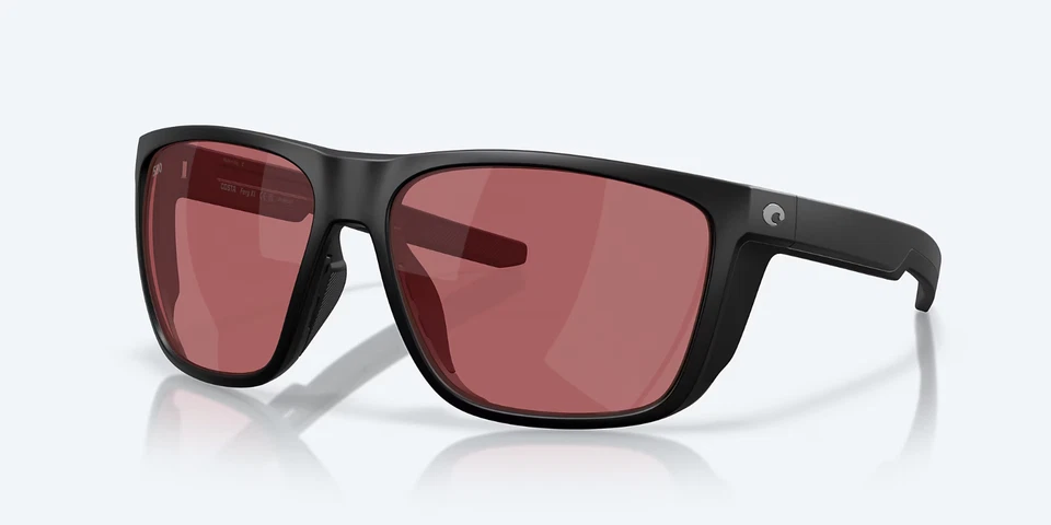 NUEVO Gafas de sol polarizadas Costa Del Mar FERG XL negro mate/vidrio rosa 580G