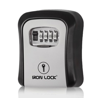 Iron Lock  Key Lock Box Wall Mount   Medium Waterproof Medium, Grey