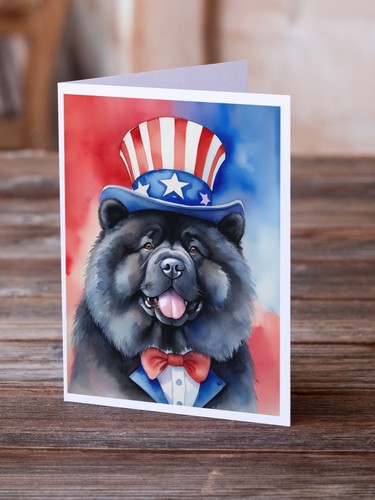 Caroline's Treasures Chow Chow Patriotische Amerikanische Grußkarten 8er Pack - Bild 2 von 3