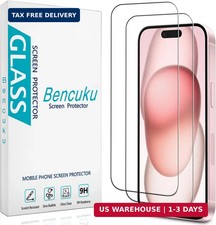 2 Pack Screen Protector for iPhone 15 6.1 inch Tempered Glass Easy to Install,