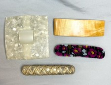 Vintage Made In France Hair Barrette Clip Lot Of 4