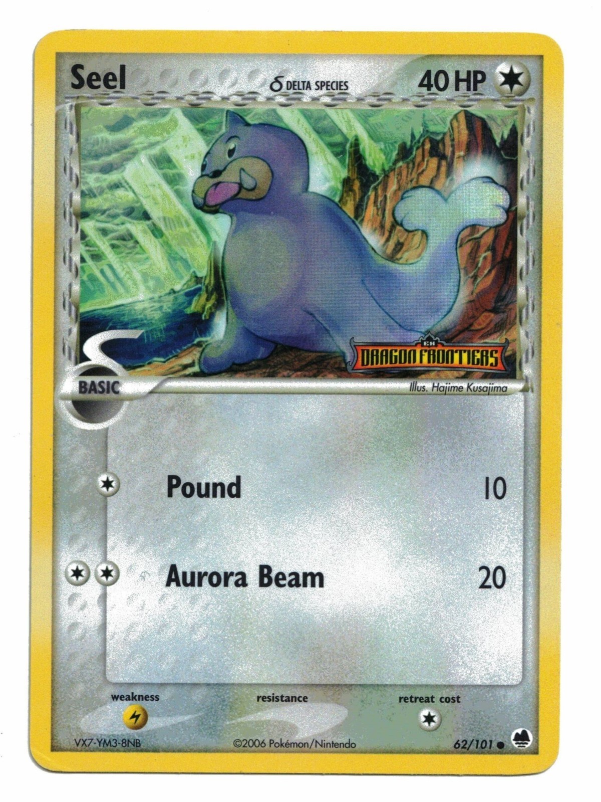 Pokemon Card: Seel HOLO 62/101 Stamped EX Dragon Frontiers Set Rare! GD