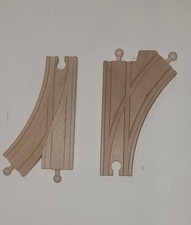 Lot Of 2 Brio CURVED SWITCHING TRACKS 1988 Vintage Wooden Brio Trains