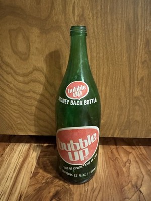 Vintage Bubble Up Soda Bottle 1 Quart Green Glass